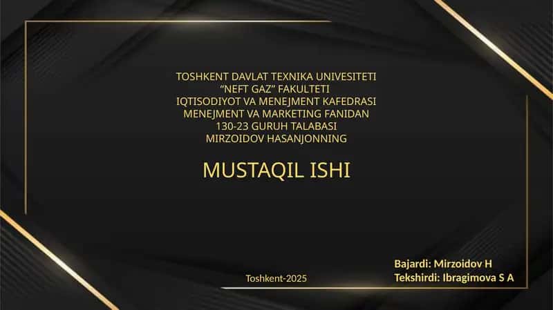 Mirzoidov Hasanjonning Mustaqil Ishi 1