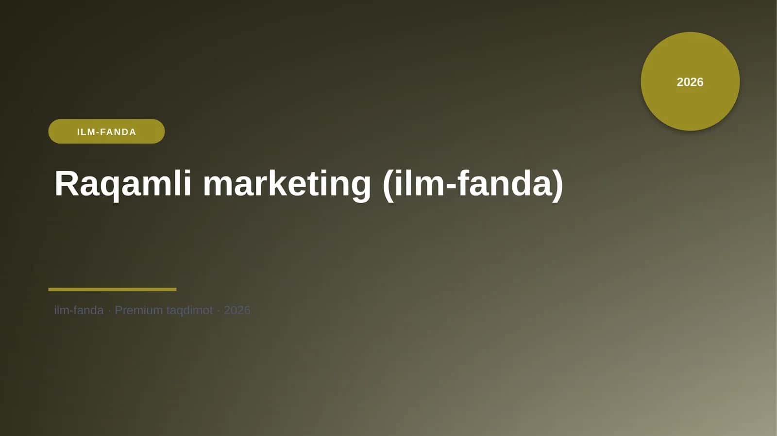 Raqamli marketing (ilm-fanda) 1