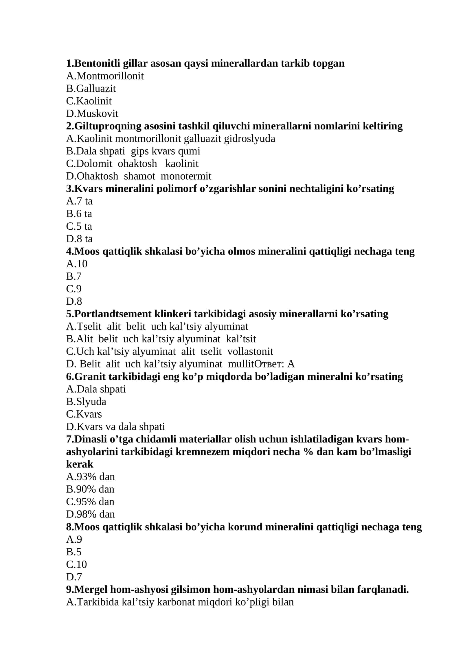 mineralogiya 100 ta test 1