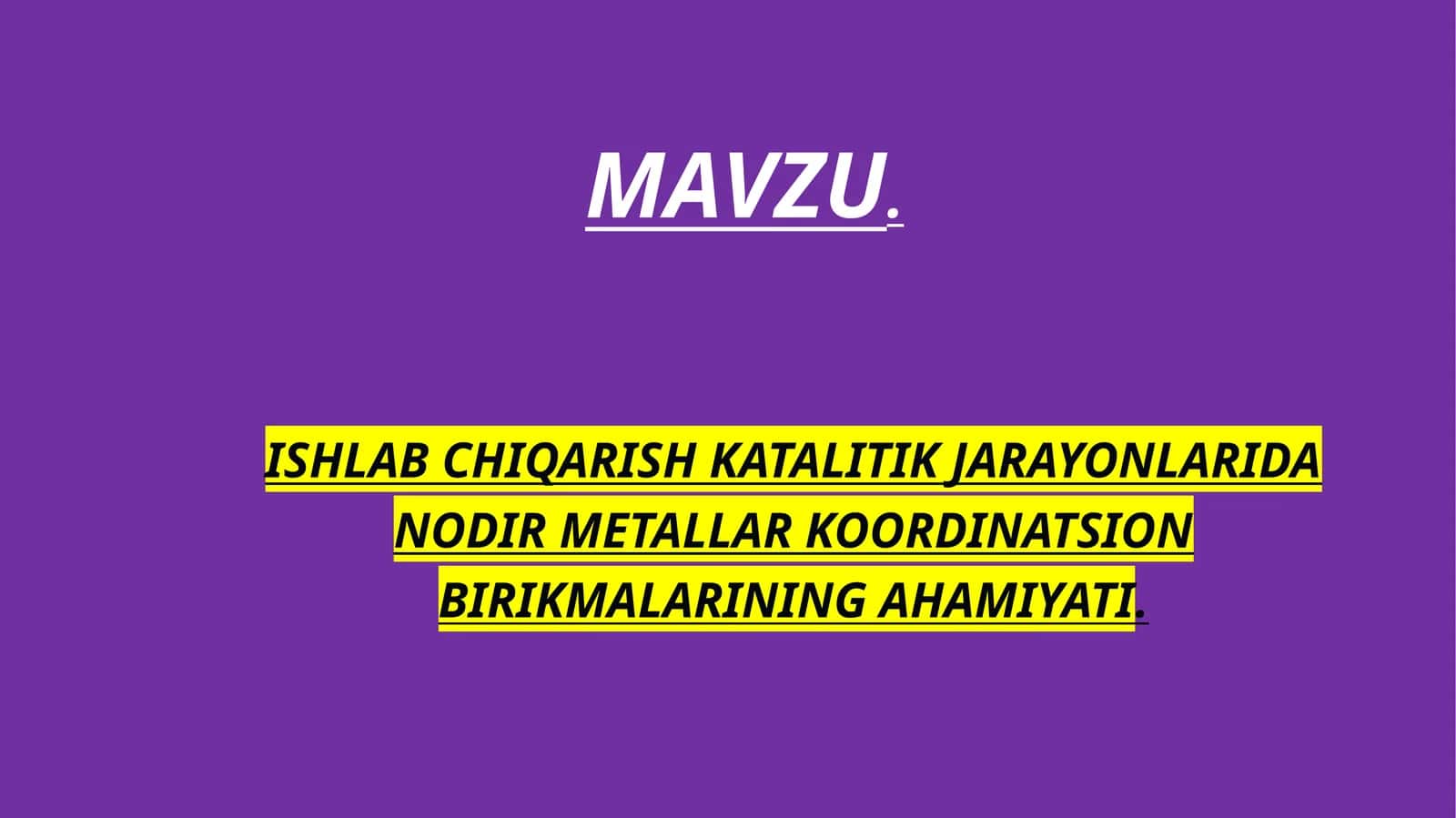 Kamyoob metallarning ishlab chiqarish texnologiyasi 1