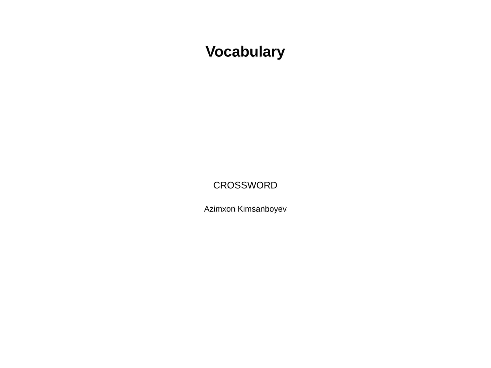 Vocabulary 1