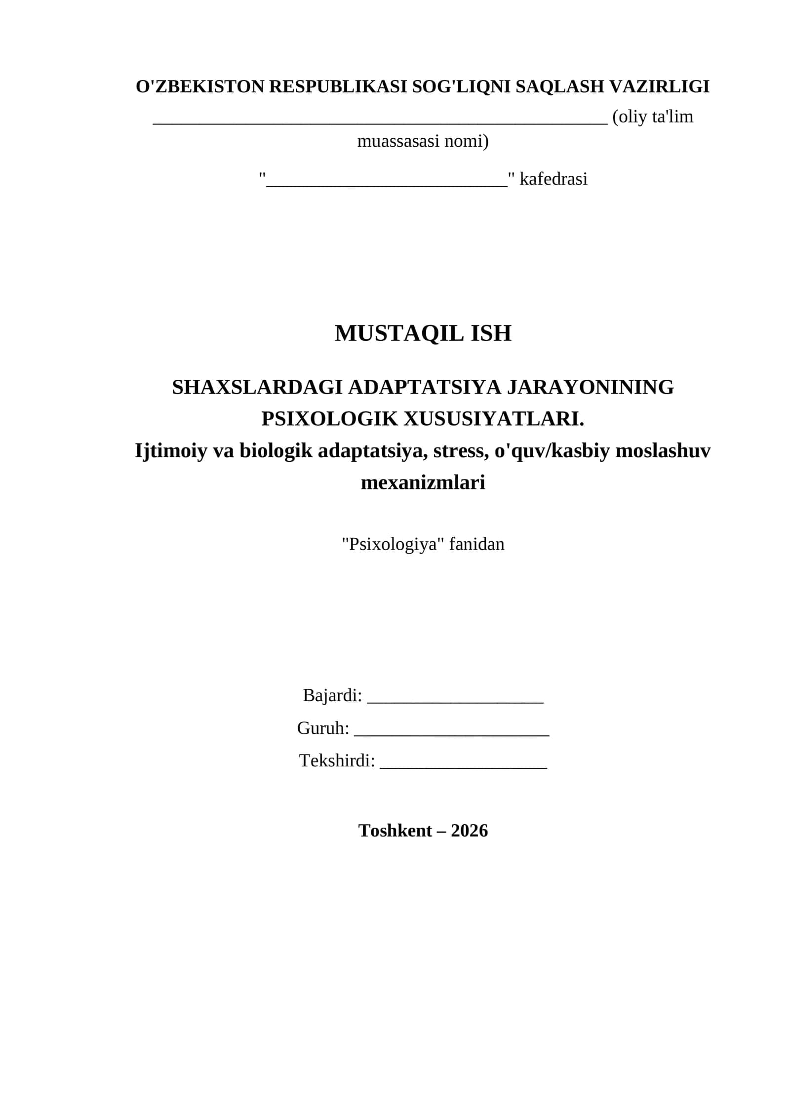 Tibbiyot xodimlari faoliyatida psixologik bilimlarning oʻrni 1