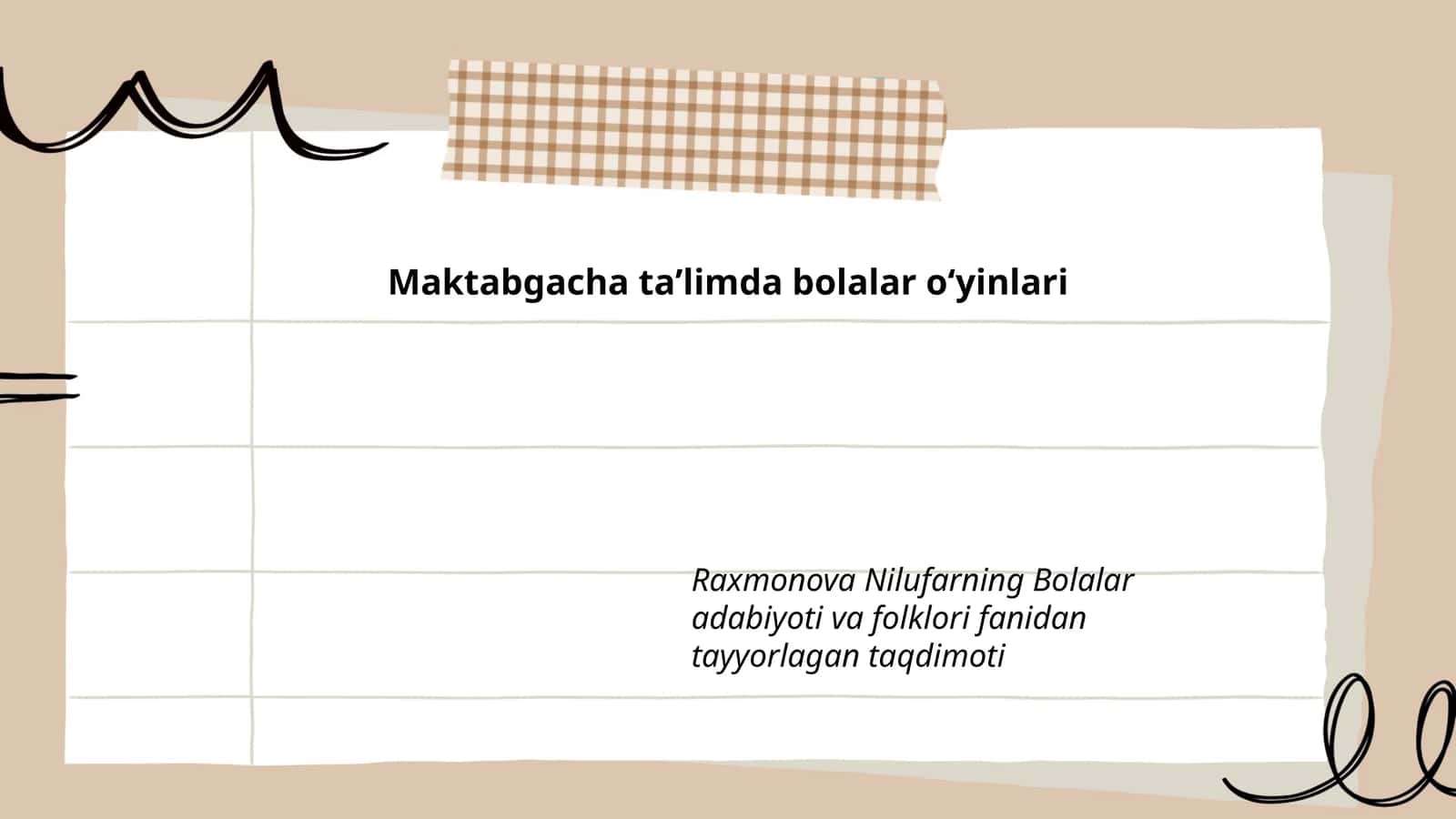Bolalar adabiyoti va folklori fanidan tayyorlagan taqdimot 1
