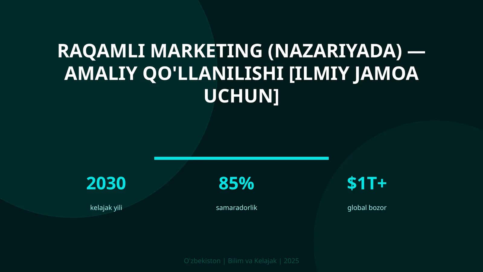 Raqamli marketing (nazariyada) — amaliy qo'llanilishi [ilmiy jamoa uchun] 1