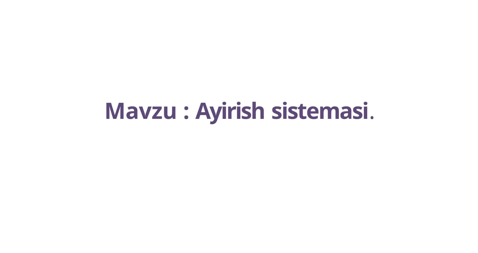 Ayirishsistemasi 1