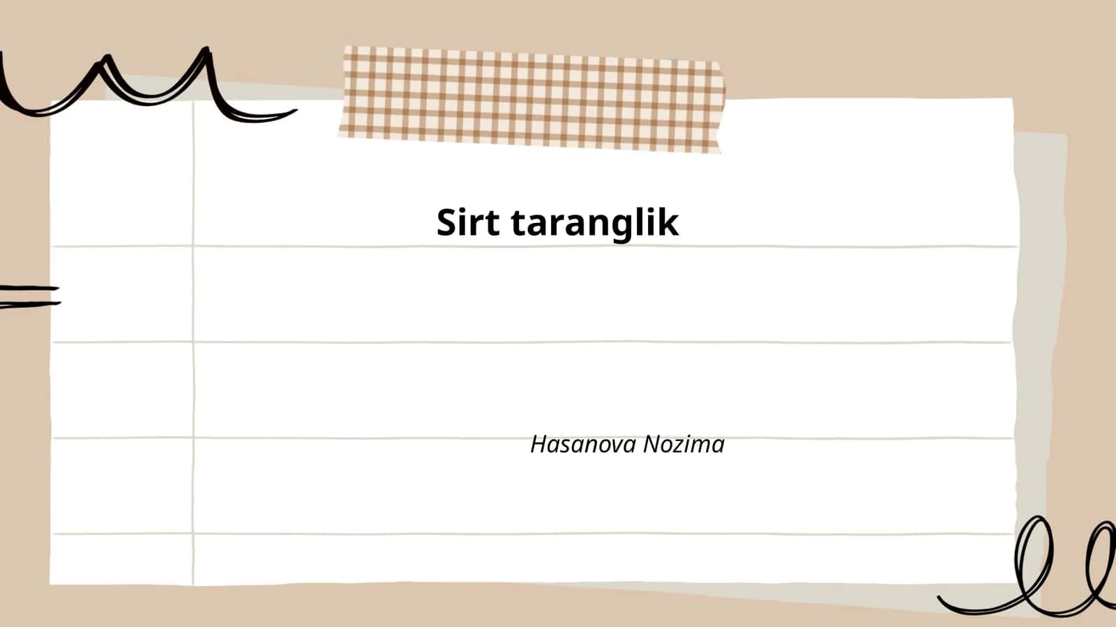 Sirt taranglik 1