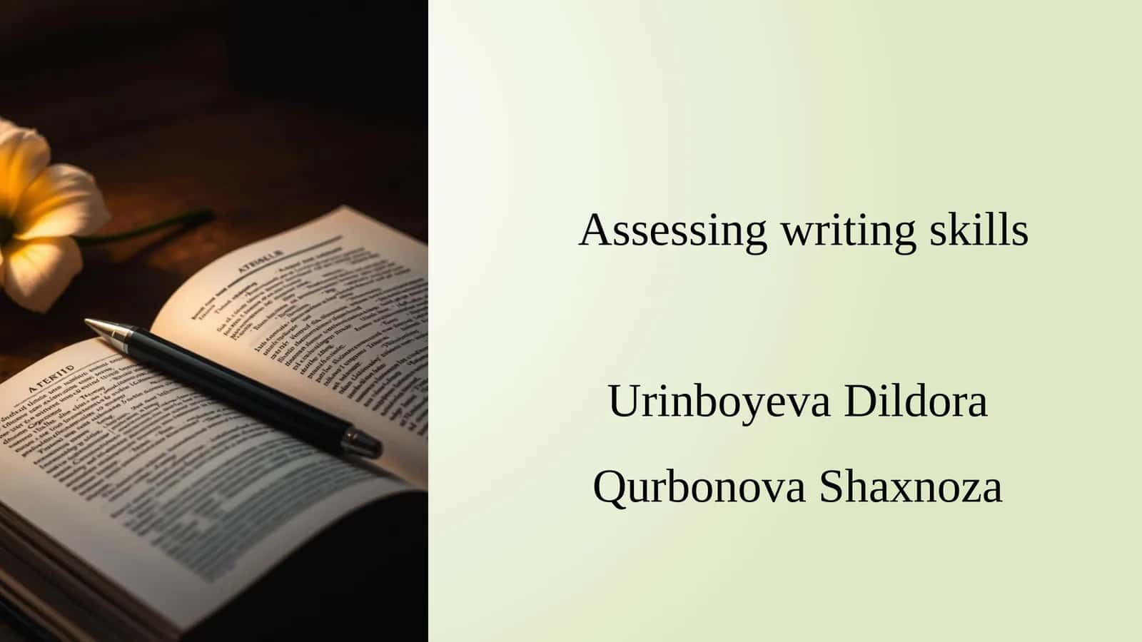 Assessing writing skills 1