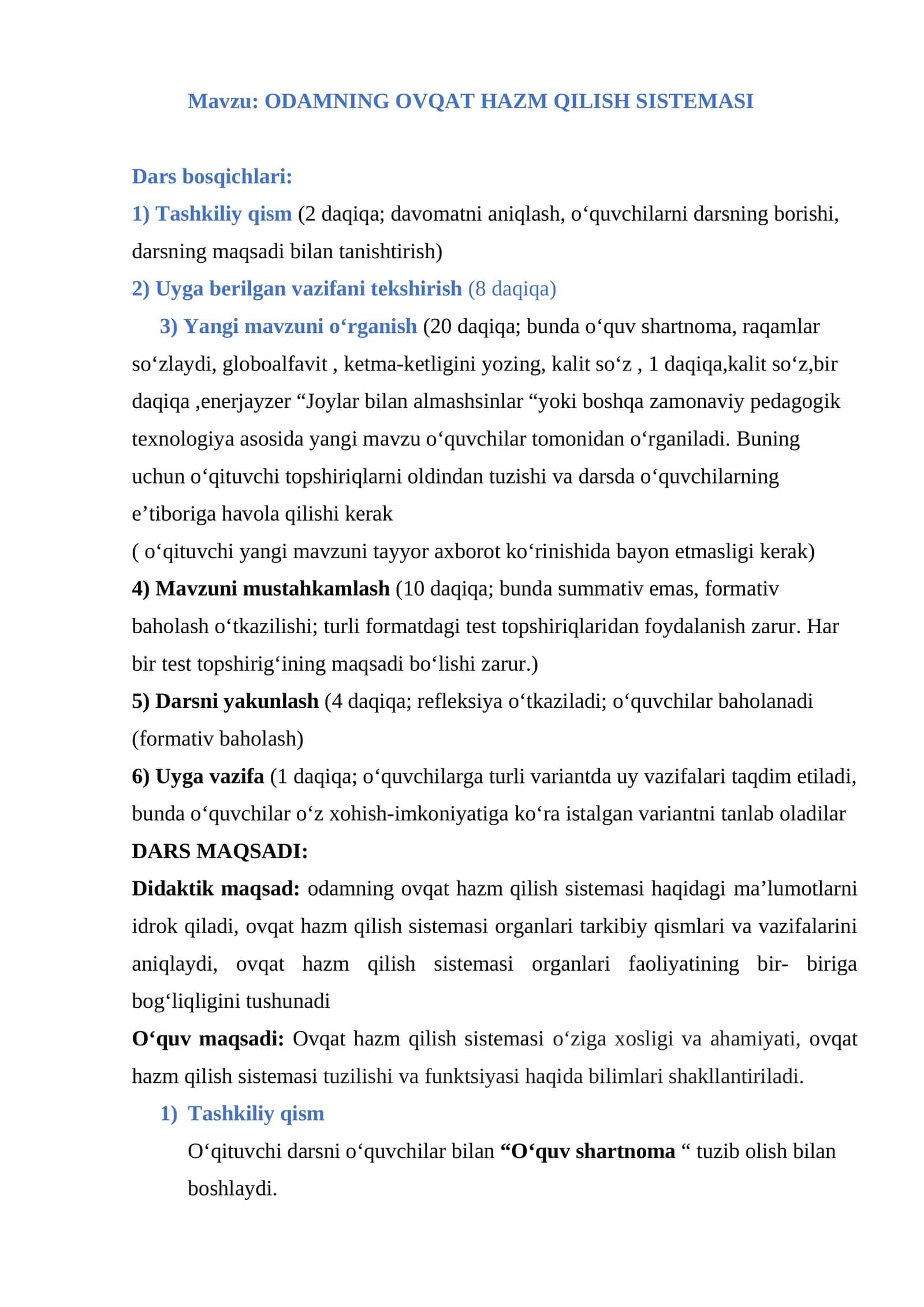 ODAMNING OVQAT HAZM QILISH SISTEMASI 1