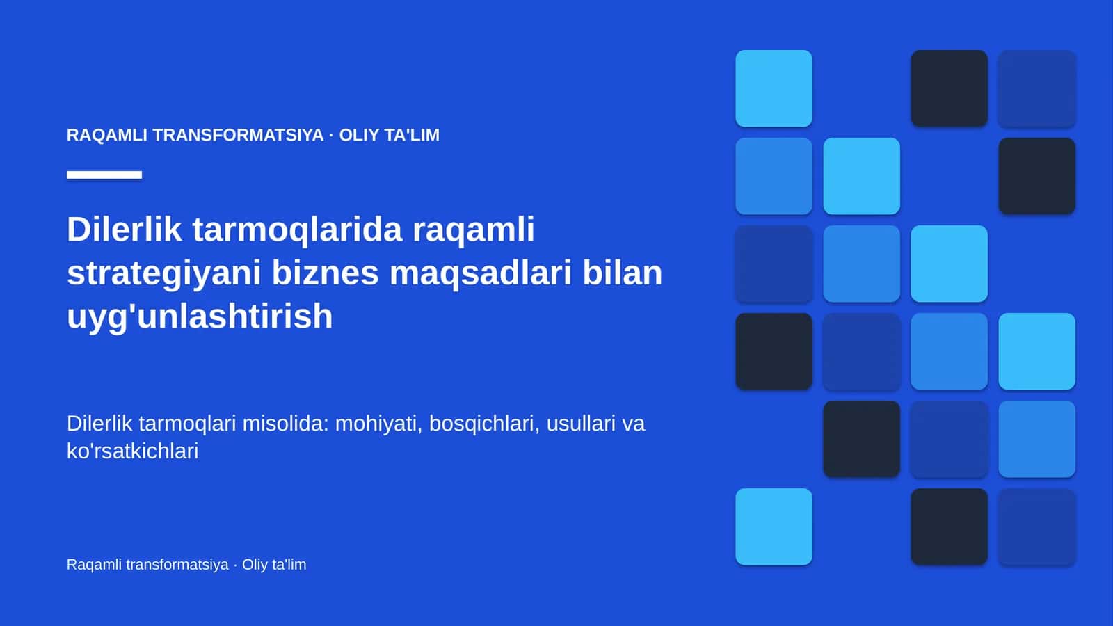 Raqamli transformatsiya · Oliy ta'lim 1