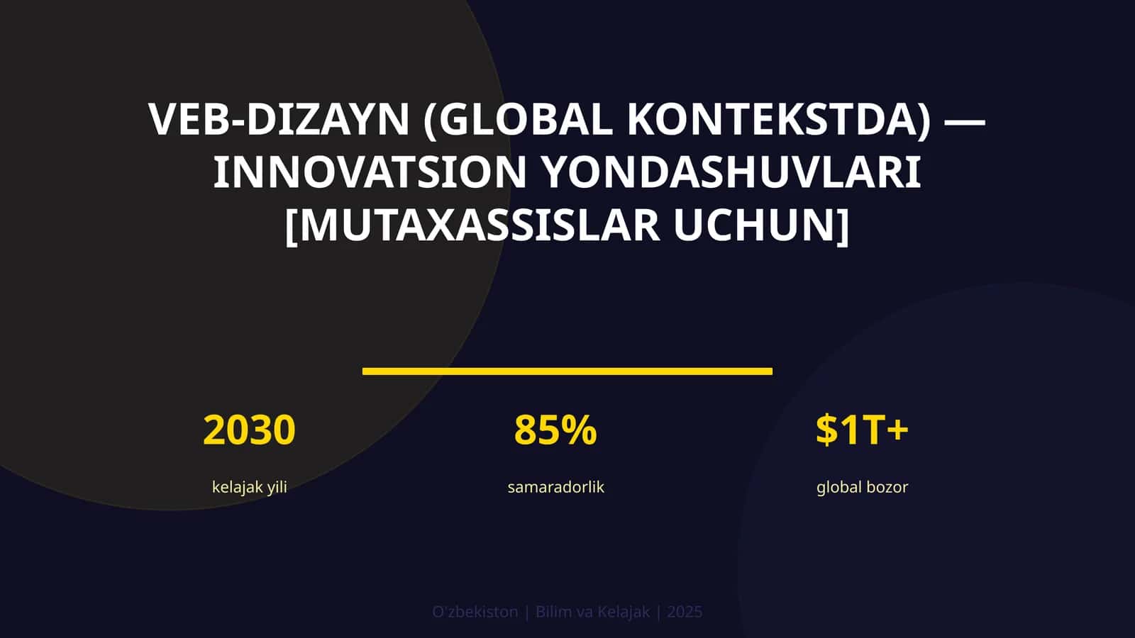 VEB-DIZAYN (GLOBAL KONTEKSTDA) — INNOVATSION YONDASHUVLARI [MUTAXASSISLAR UCHUN] 1