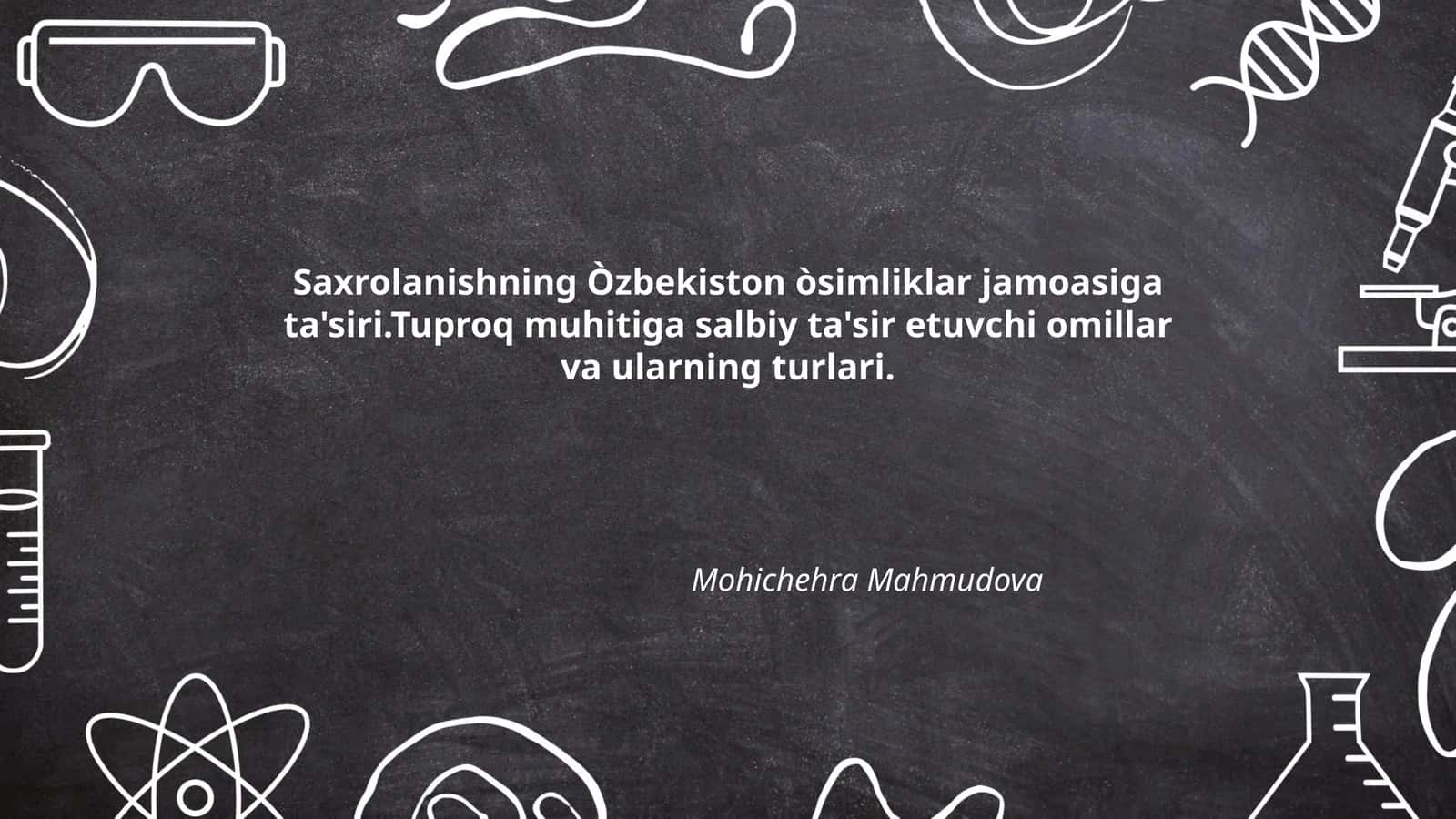 Saxrolanishning Òzbekiston òsimliklar jamoasiga ta'siri 1