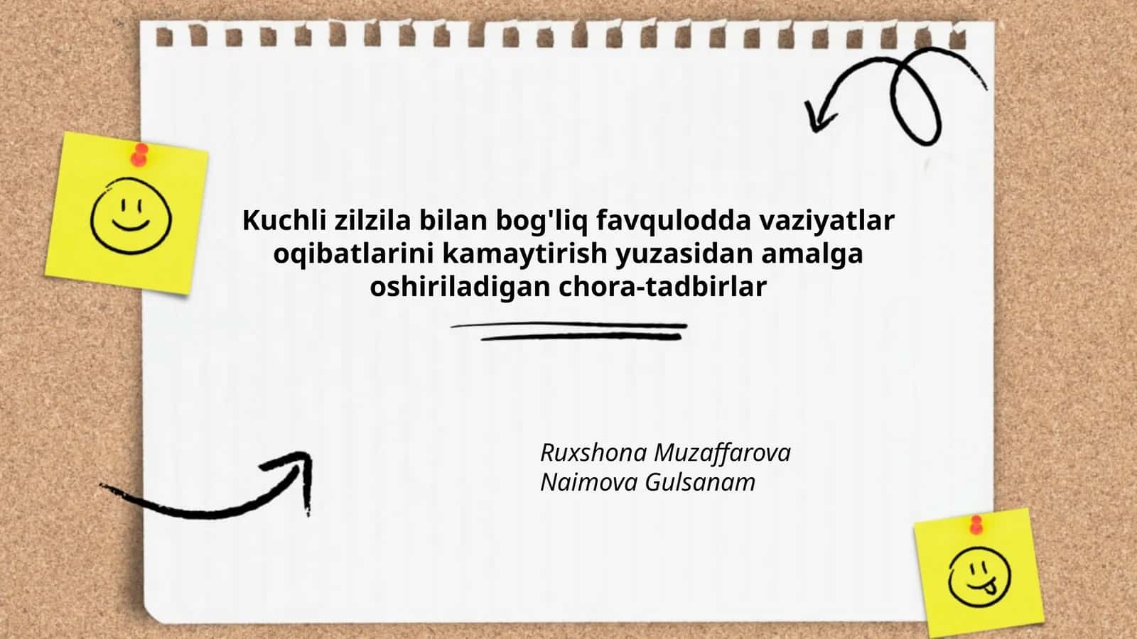 Kuchli zilzila bilan bog'liq favqulodda vaziyatlar oqibatlarini kamaytirish yuzasidan amalga oshiriladigan chora-tadbirlar 1