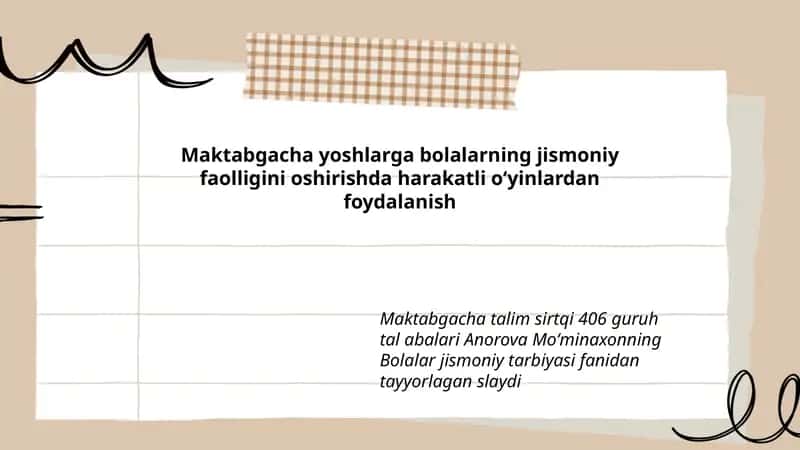 Bolalar jismoniy tarbiyasi 1