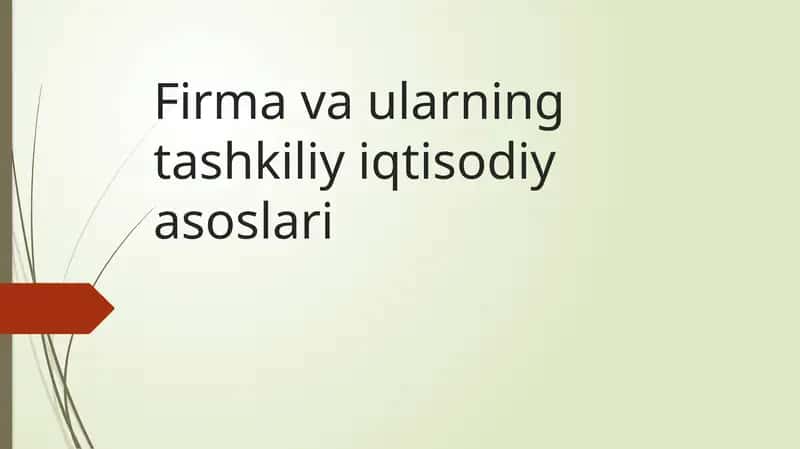Firmavaularning tashkiliy iqtisodiyasoslari 1