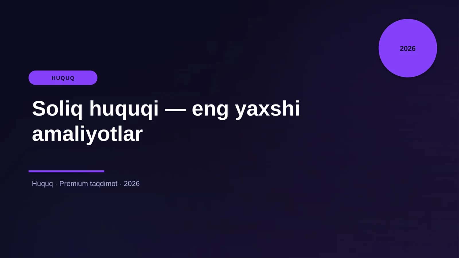 Soliq huquqi — eng yaxshi amaliyotlar 1