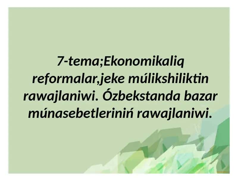 Ekonomikaliq reformalar qaraqalpaqsha 1