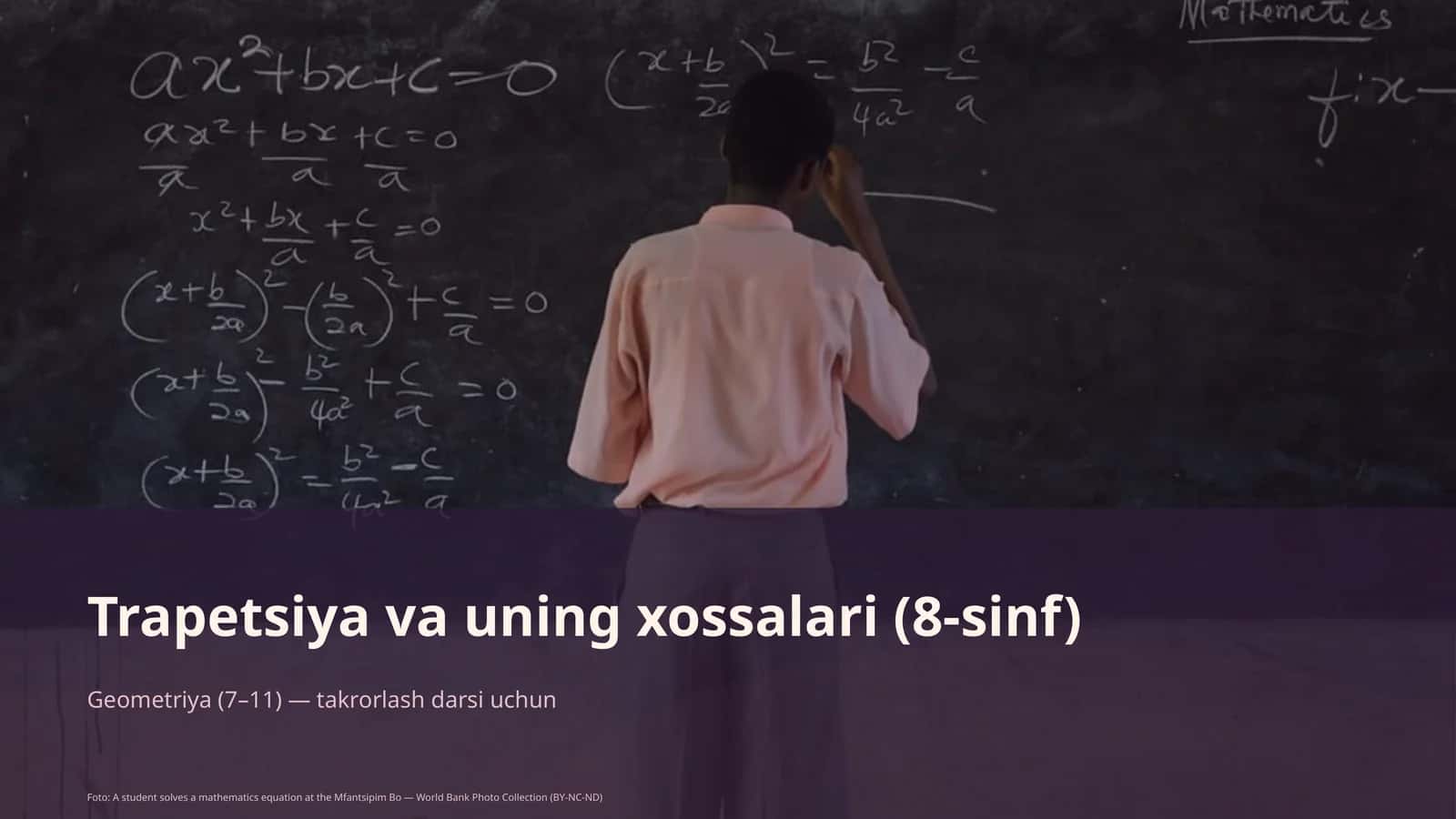 Trapetsiya va uning xossalari (8-sinf) 1