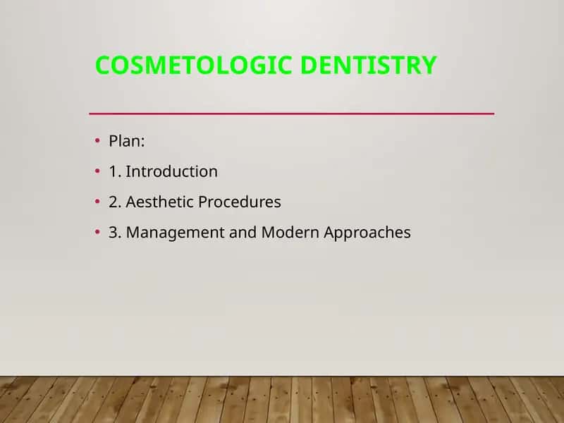 Cosmetologic Dentistry 1