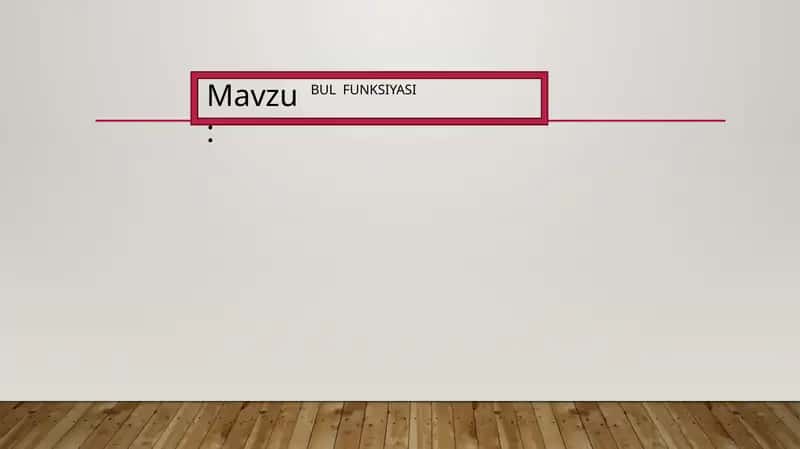 Bul algebrasi 1