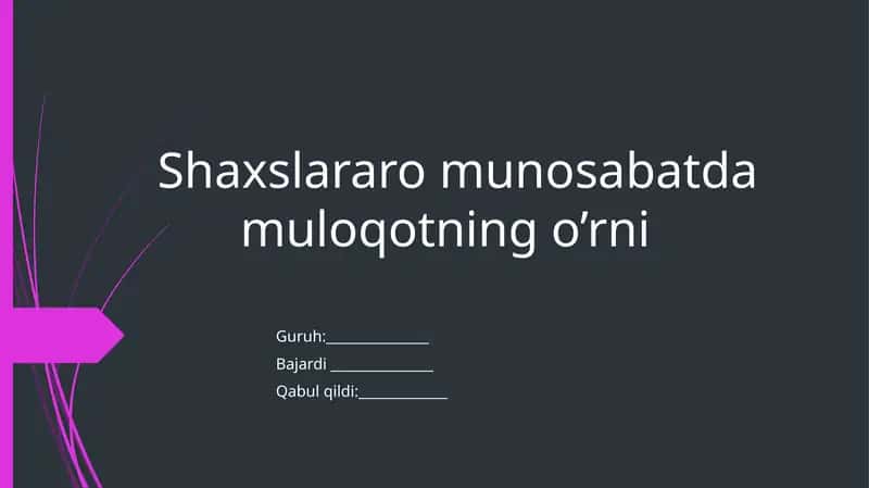 Munosabatlar Psixologiyasi 1