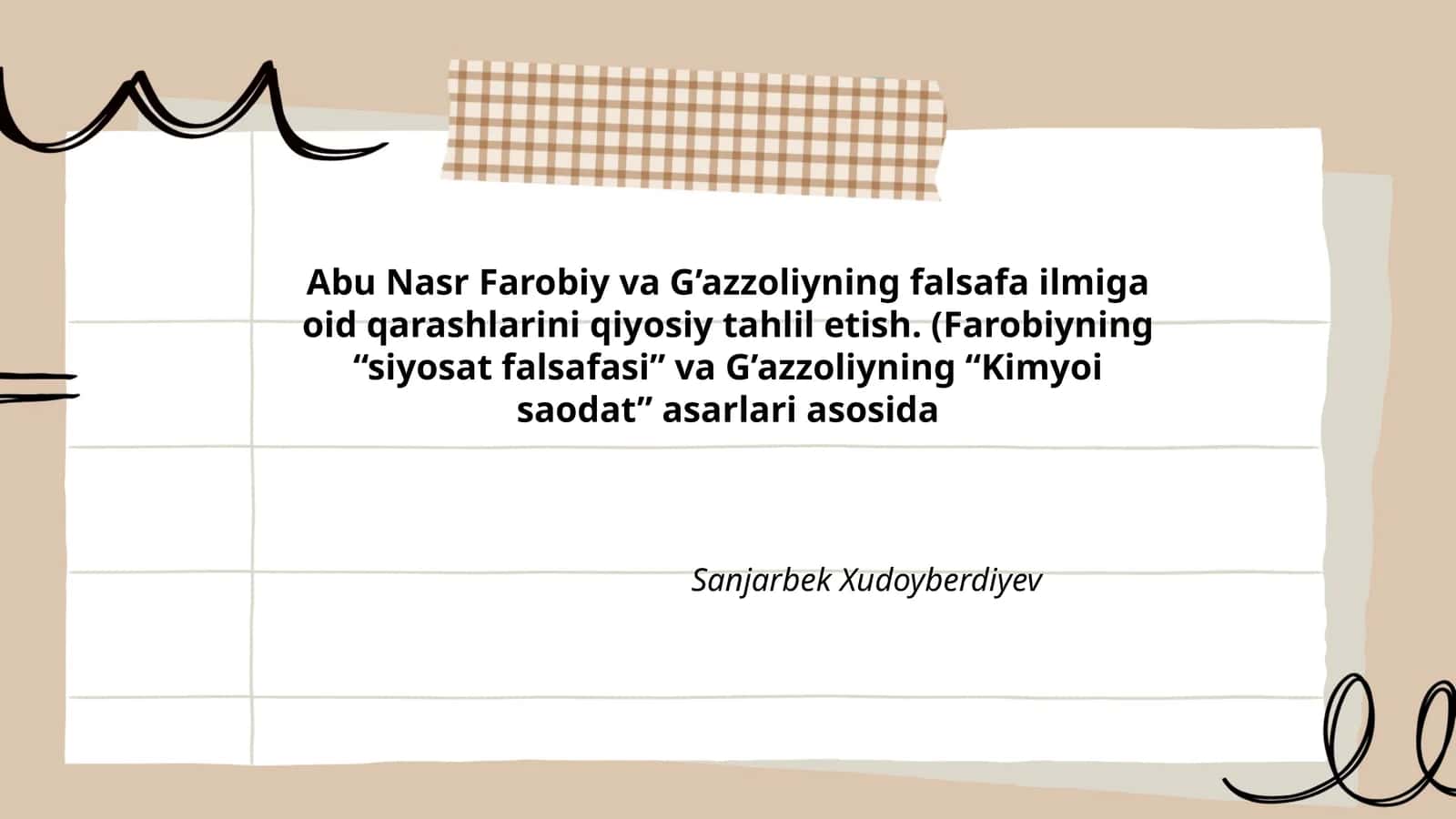 Abu Nasr Farobiy va G’azzoliyning falsafa ilmiga oid qarashlarini qiyosiy tahlil etish 1