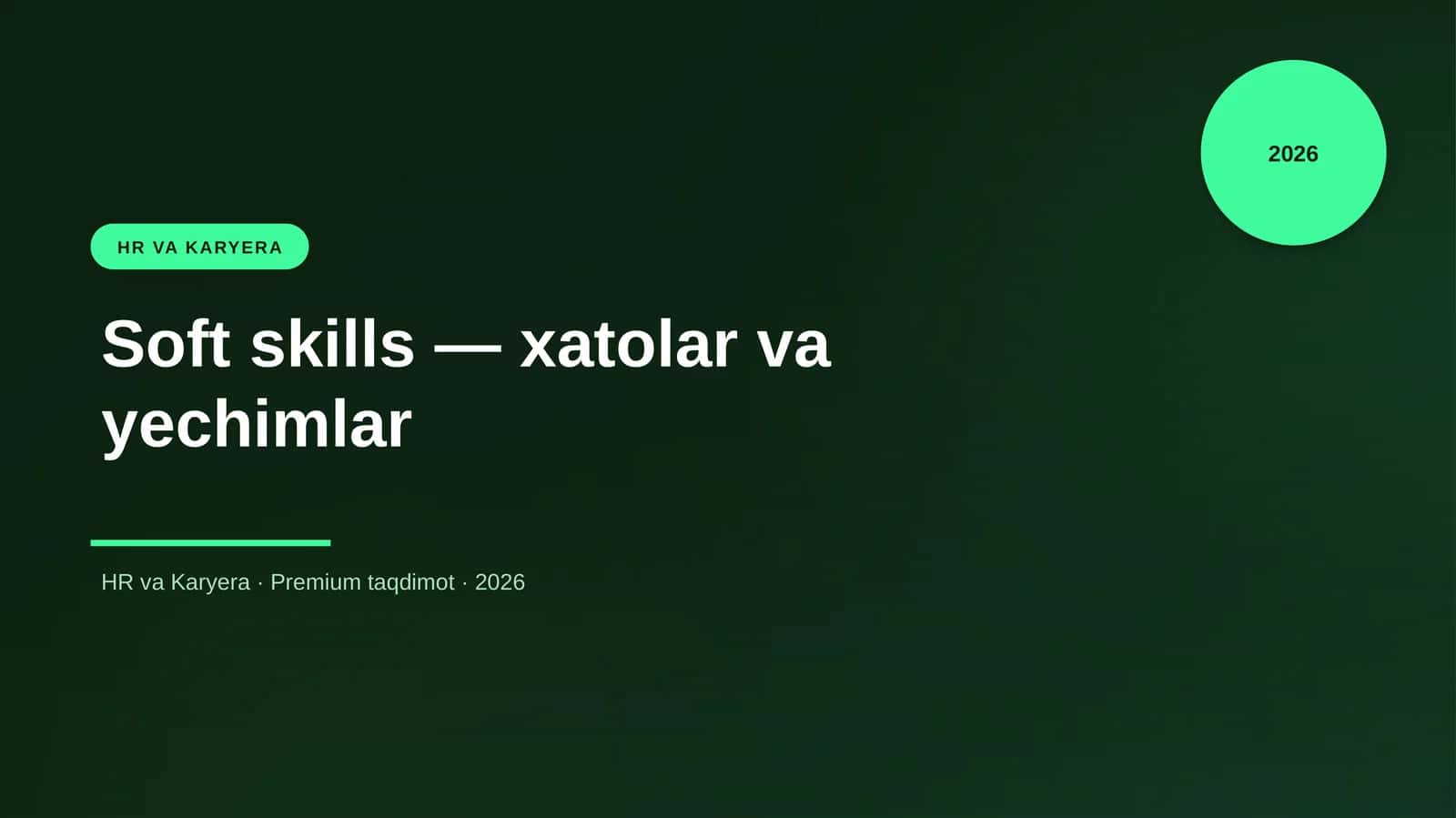 Soft skills — xatolar va yechimlar 1