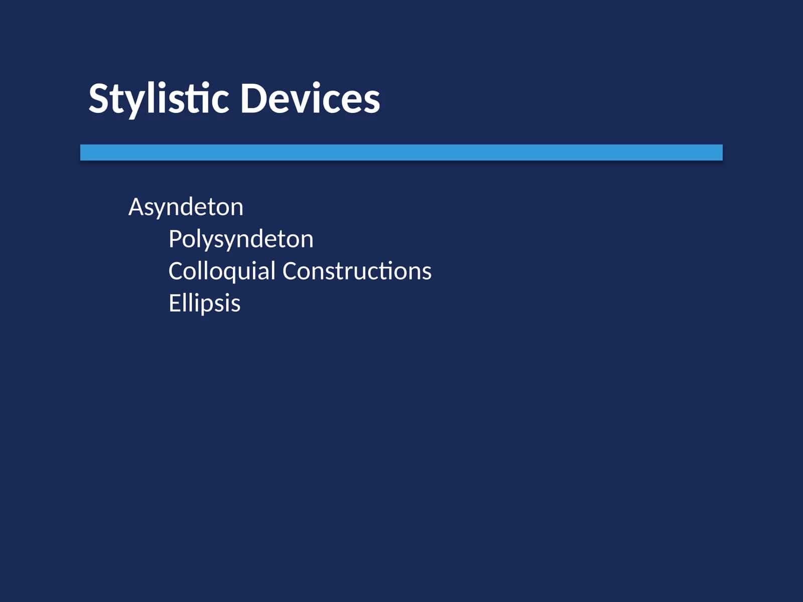 Stylistic Devices 1