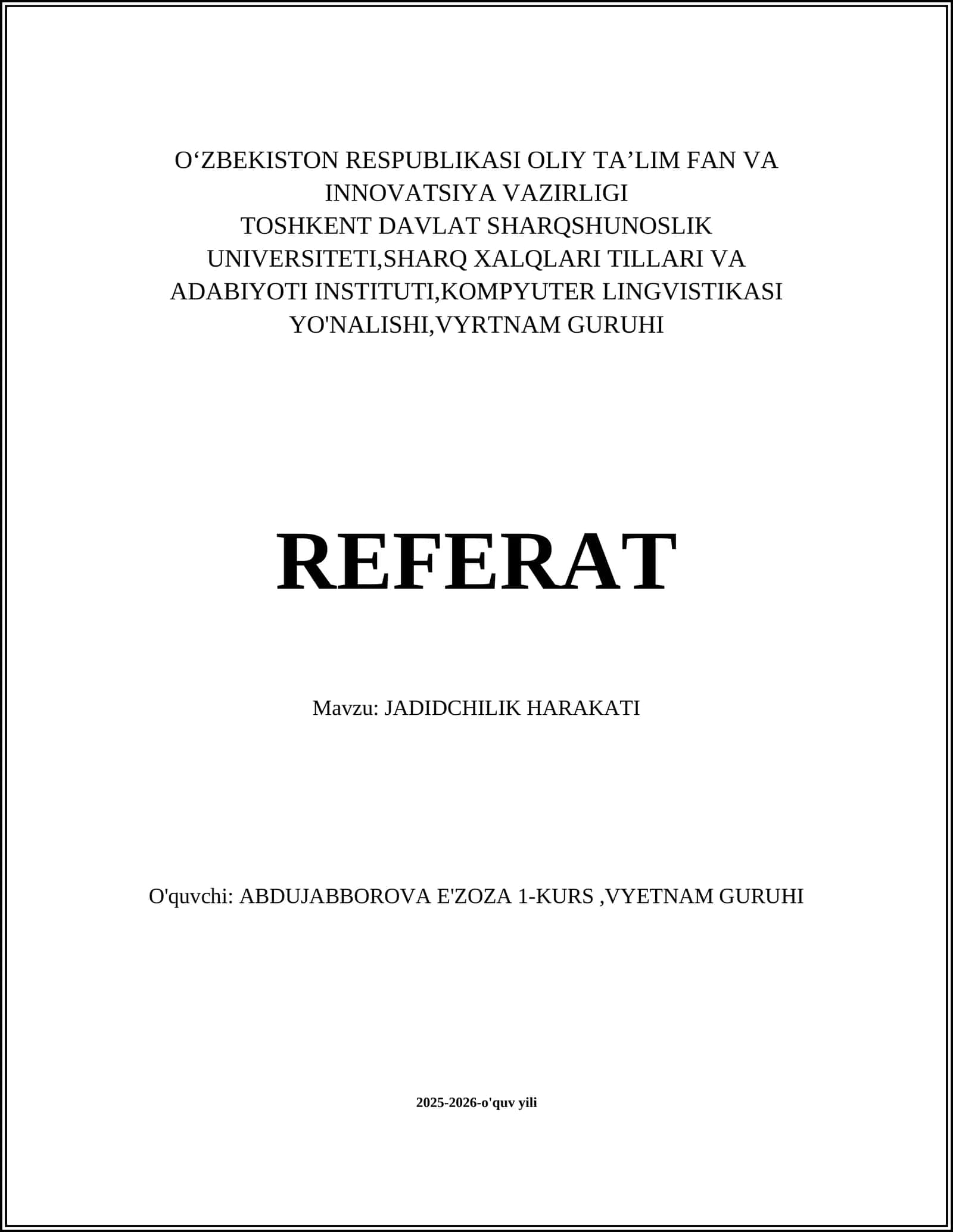 JADIDCHILIK HARAKATI 1