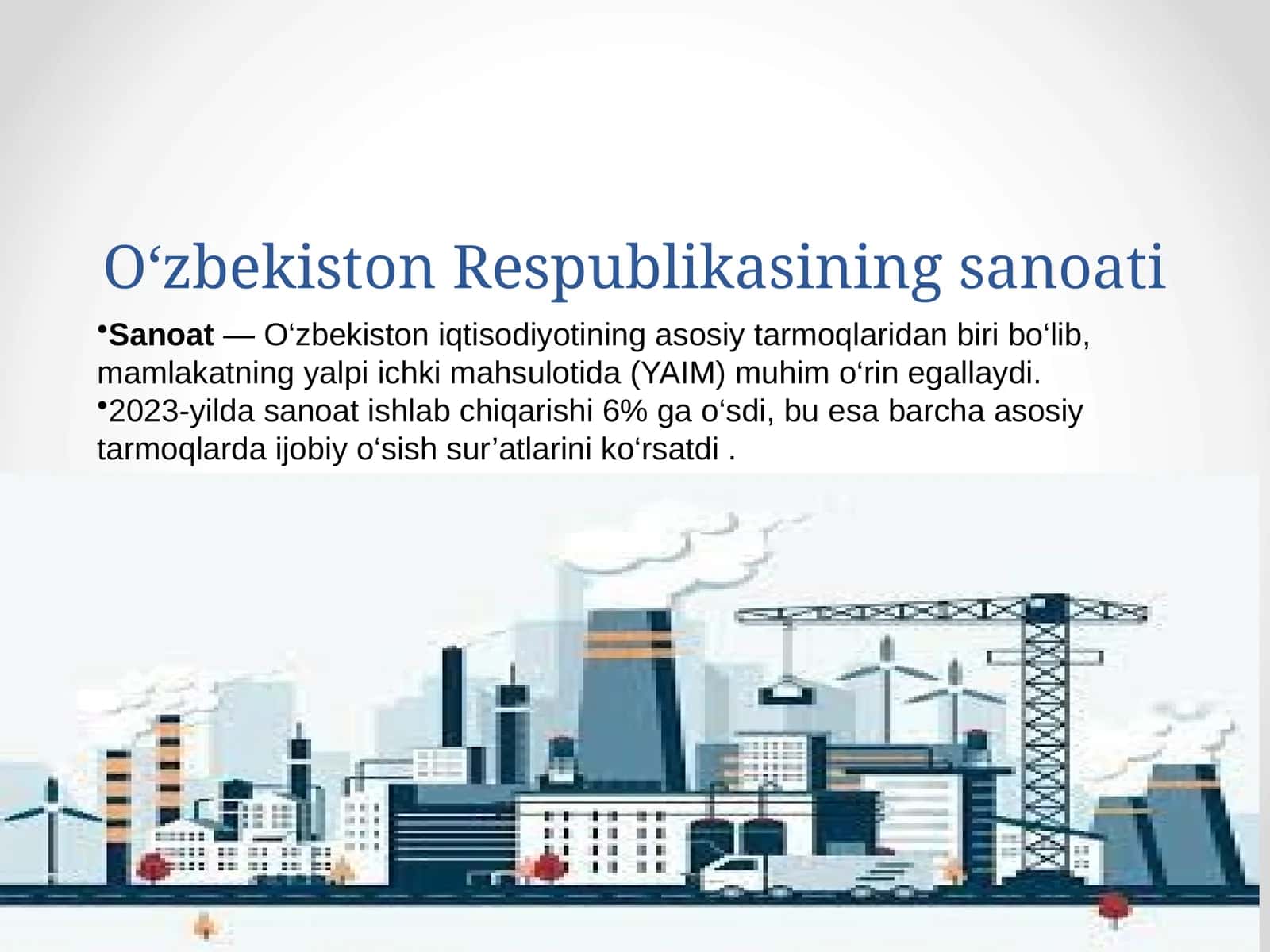 O‘zbekiston Respublikasining sanoati 1