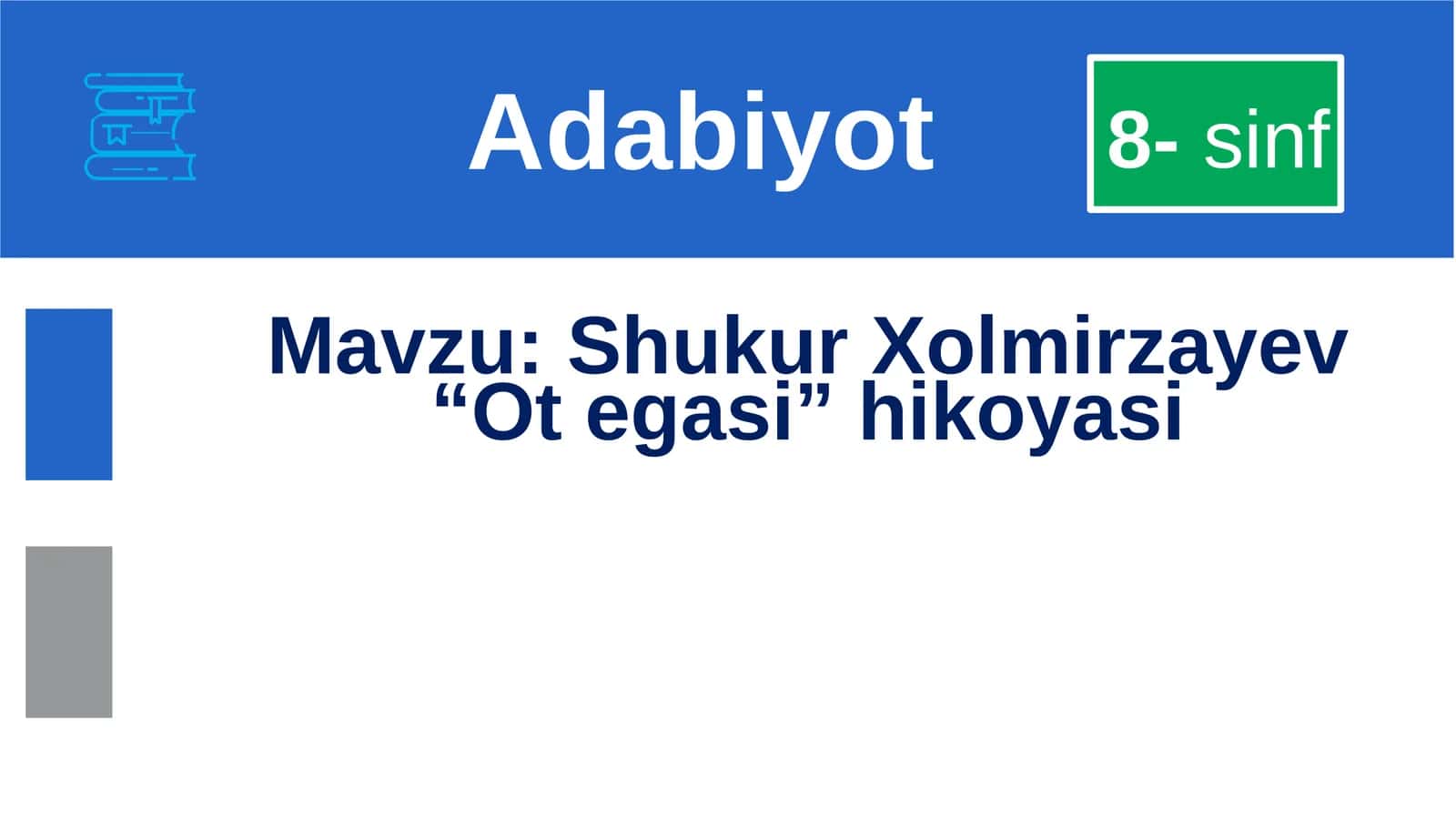 Shukur Xolmirzayev “Ot egasi” hikoyasi 1