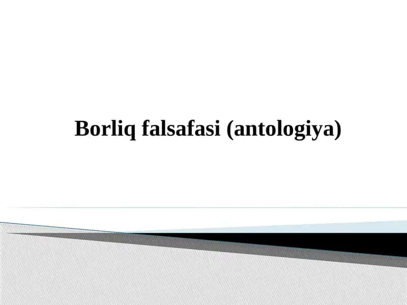 Borliqfalsafasi(antologiya) 1