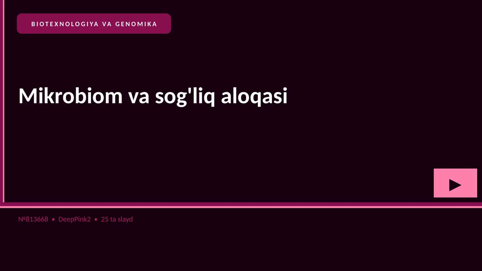 BIOTEXNOLOGIYA VA GENOMIKA 1