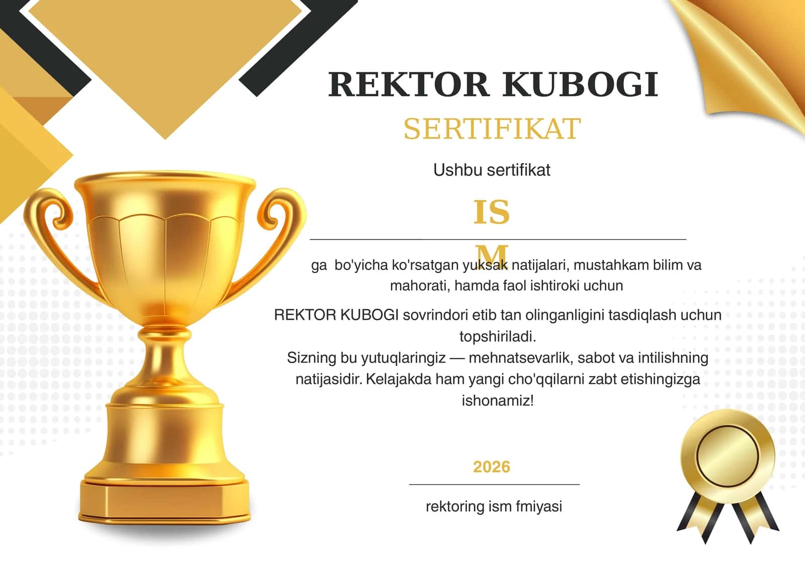 REKTOR KUBOGI SERTIFIKATI 1