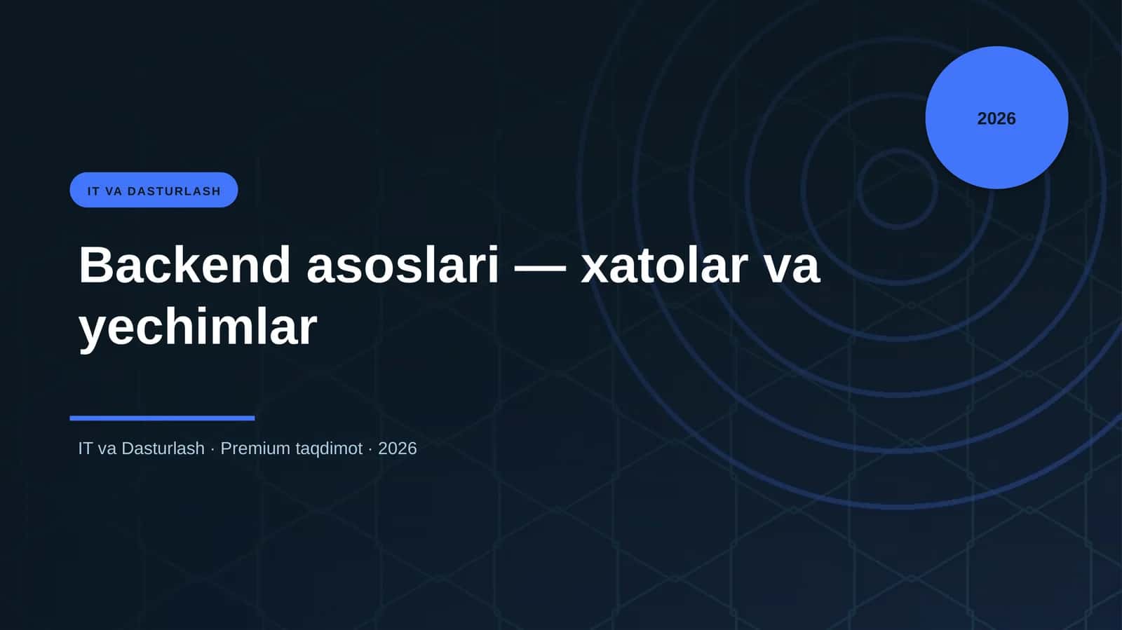 Backend asoslari — xatolar va yechimlar 1