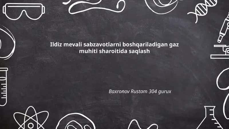 Ildiz mevali sabzavotlarni boshqariladigan gaz muhiti sharoitida saqlash 1