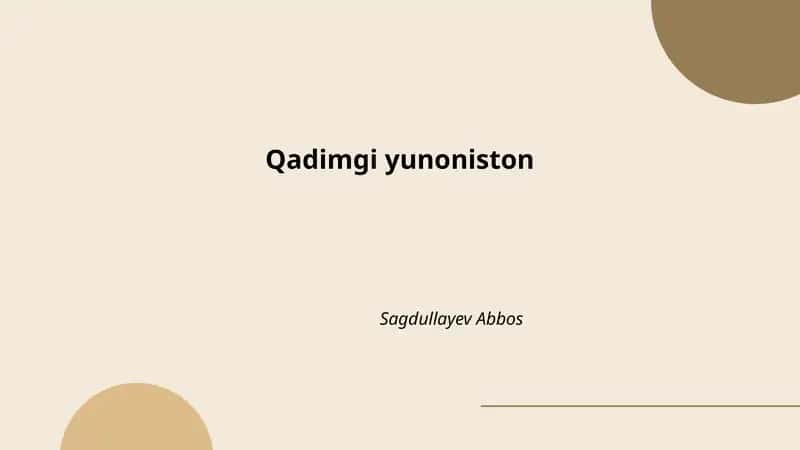 Qadimgi Yunoniston 1