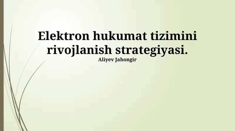 Elektron Hukumat Tizimini Rivojlantirish Strategiyasi 1