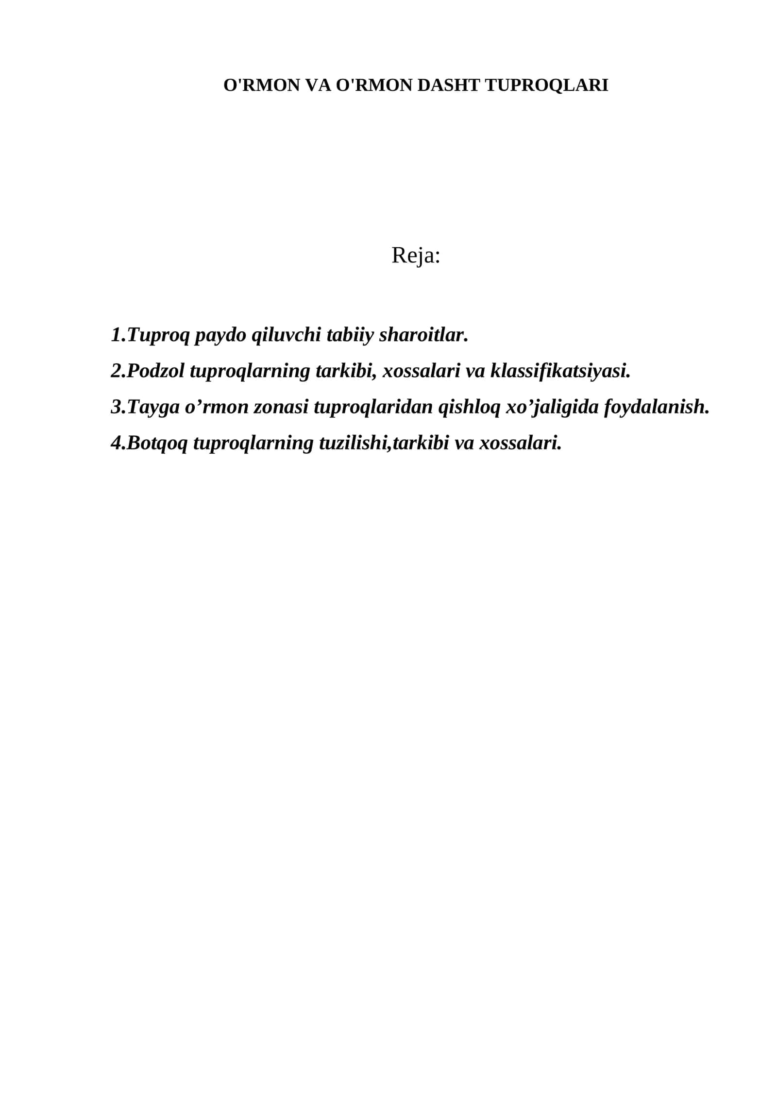 O'RMON VA O'RMON DASHT TUPROQLARI 1