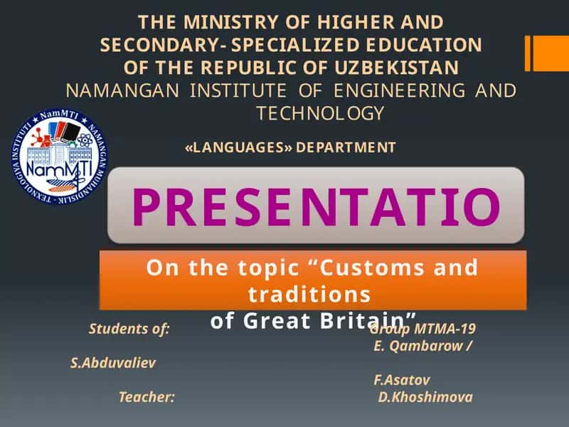 Customs and traditions of Great Britain 1