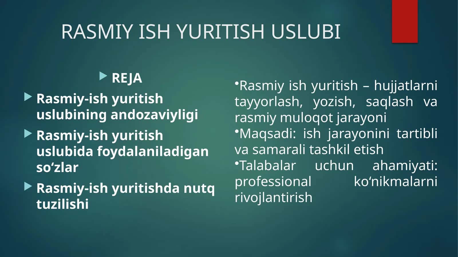 Rasmiy Ish Yuritish Uslubi 1