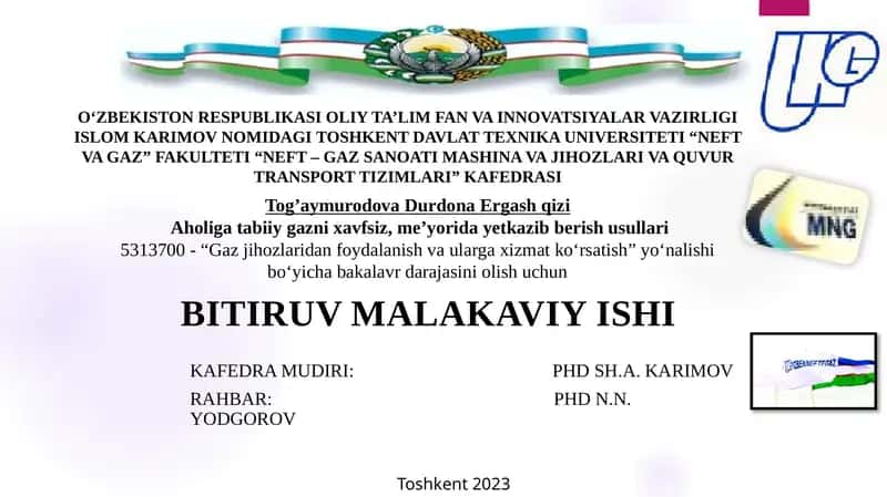 Aholigatabiiy gazni xavfsiz, me’yorida yetkazib berish usullari 1