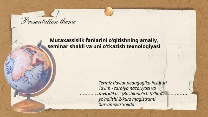 Amaliy, seminar shakl va uni oʻtkazish texnologiyasi 1