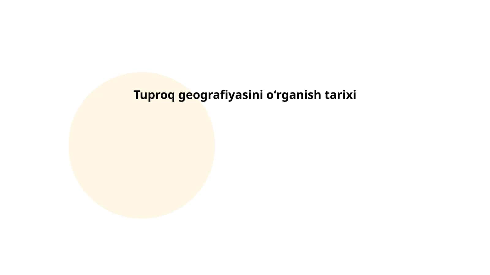 Tuproq geografiyasini oʻrganish tarixi 1