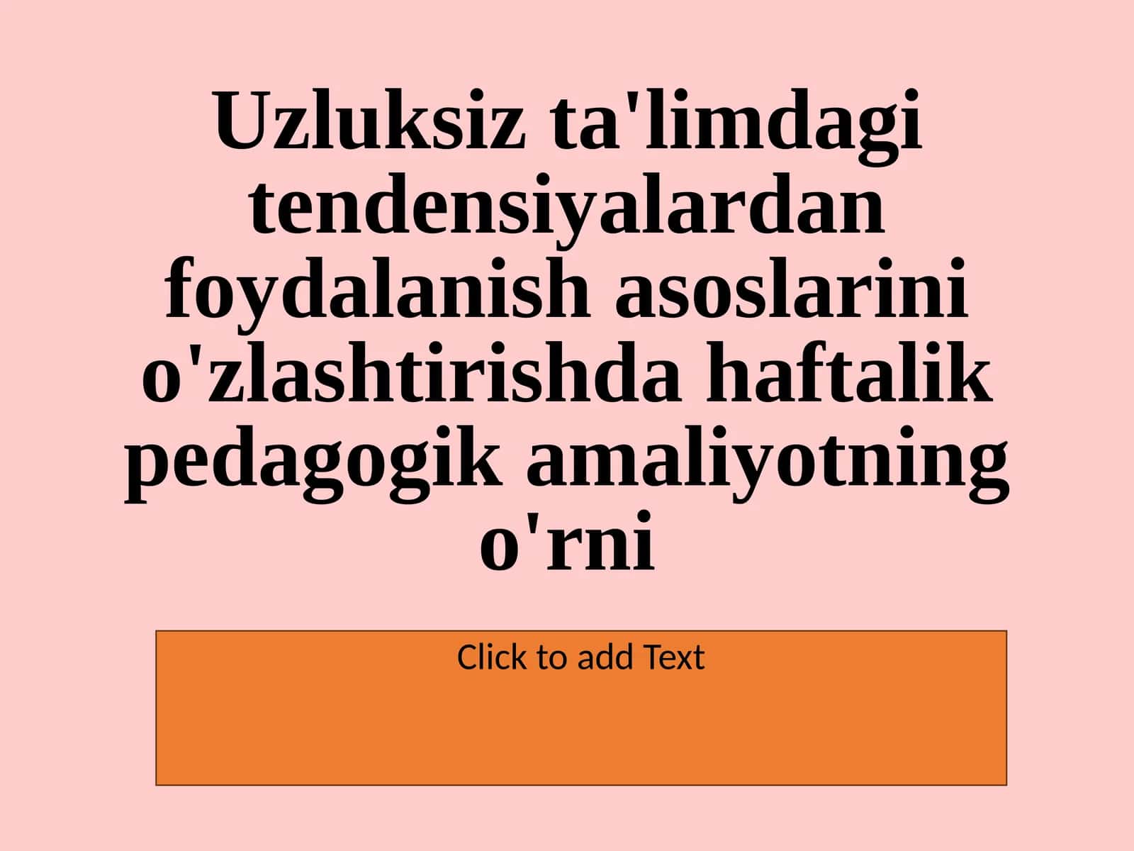 12.Uzluksiz ta'limdagi tendensiyalardan foydalanish asoslarini o'zlashtirishda haftalik pedagogik amaliyotning o'rni 1