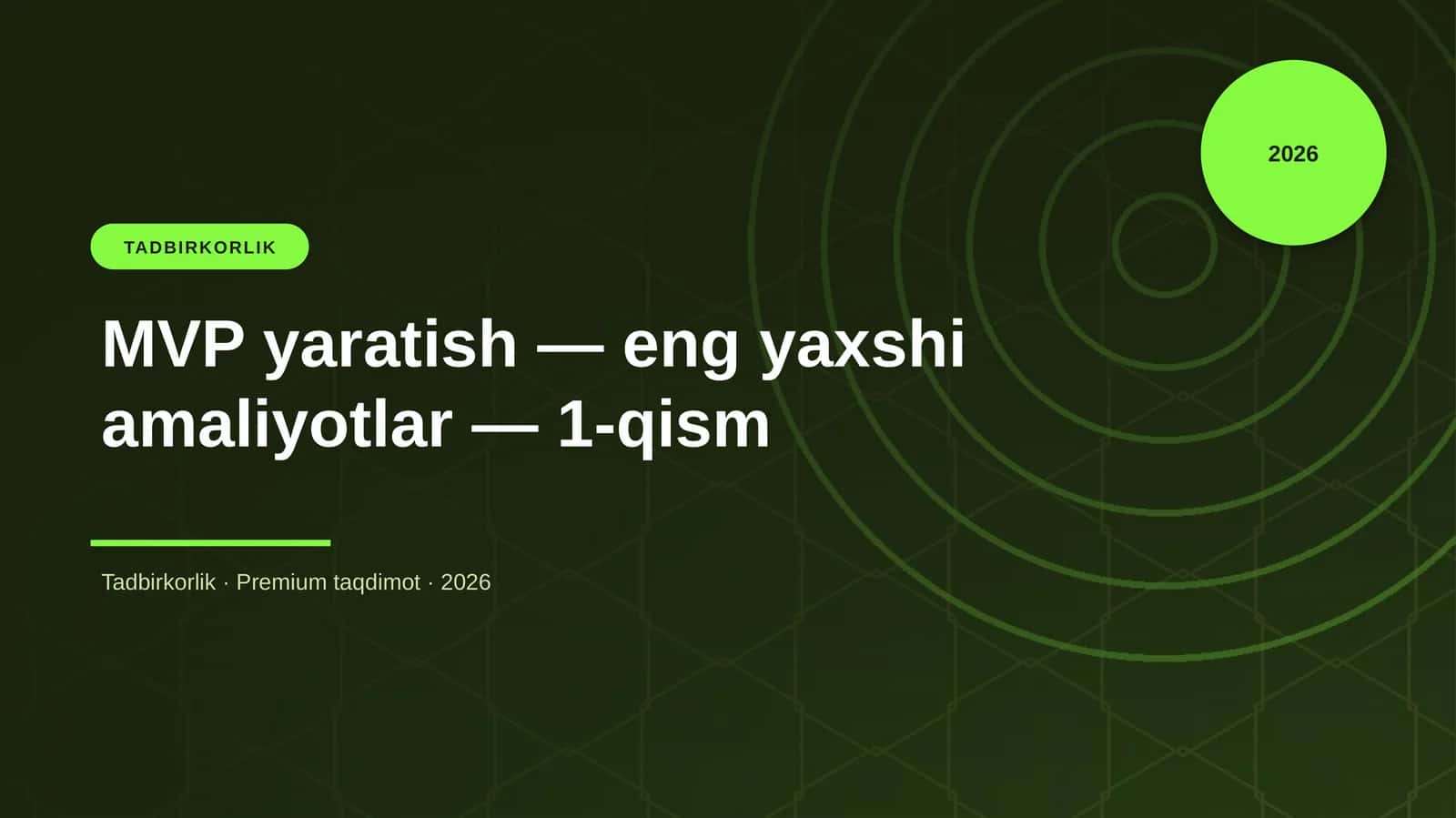 MVP yaratish — eng yaxshi amaliyotlar — 1-qism 1