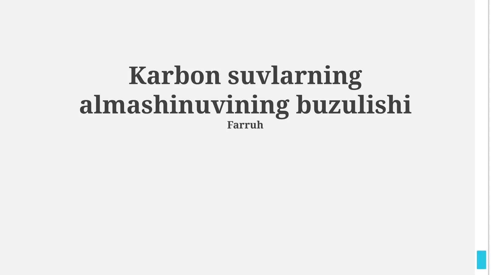 Karbon suvlarning almashinuvining buzulishi 1
