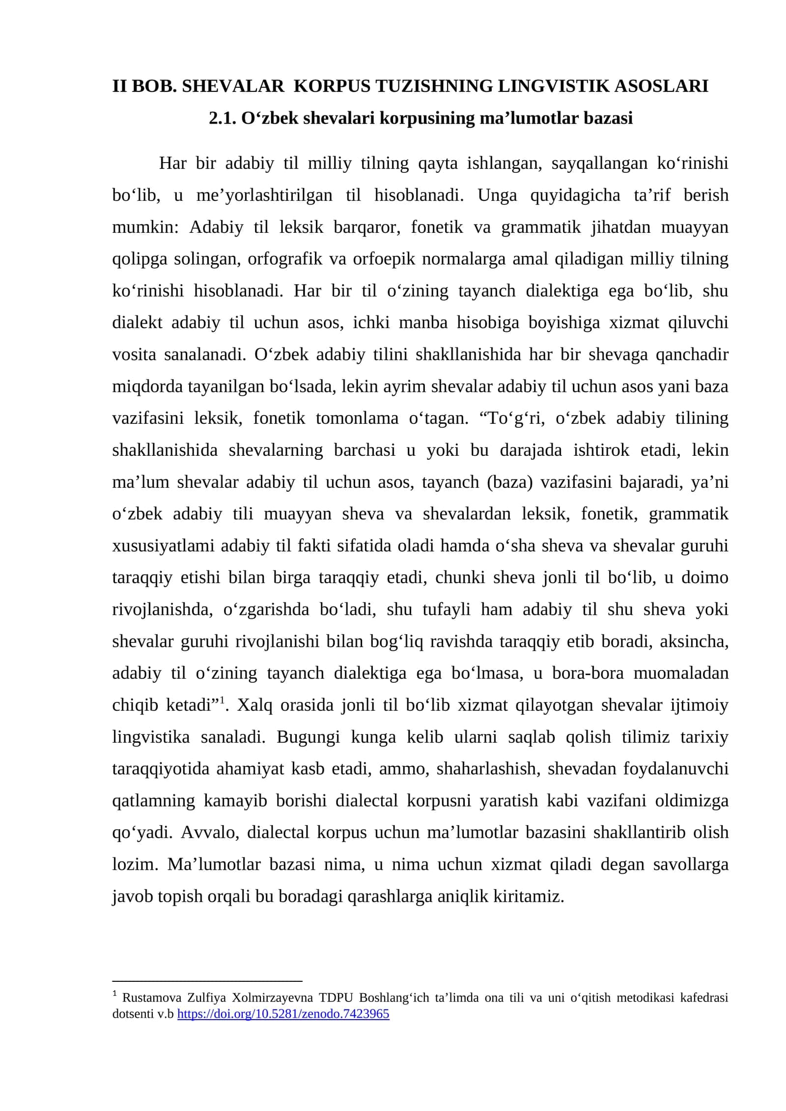 SHEVALAR KORPUS TUZISHNING LINGVISTIK ASOSLARI 1