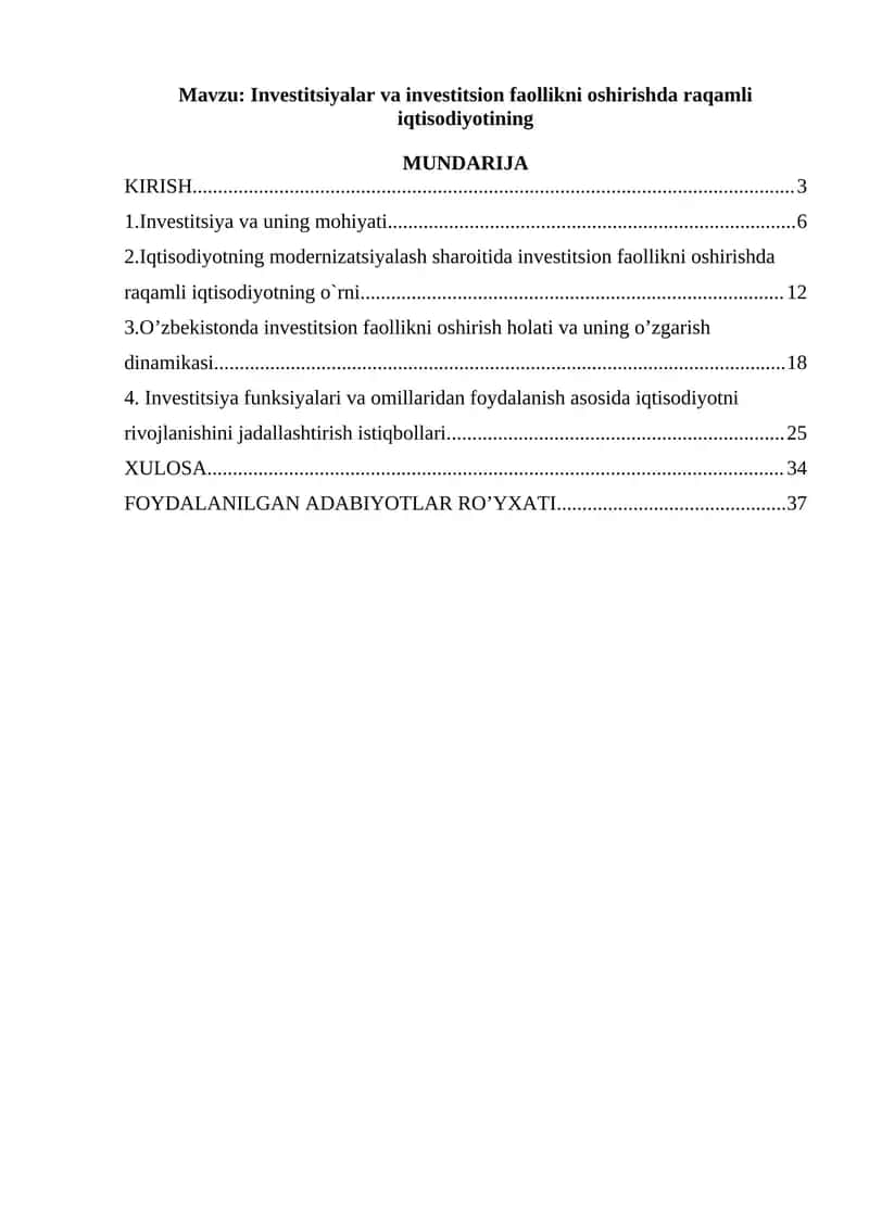Investitsiyalar va investitsion faollikni oshirishda raqamli iqtisodiyotining 1