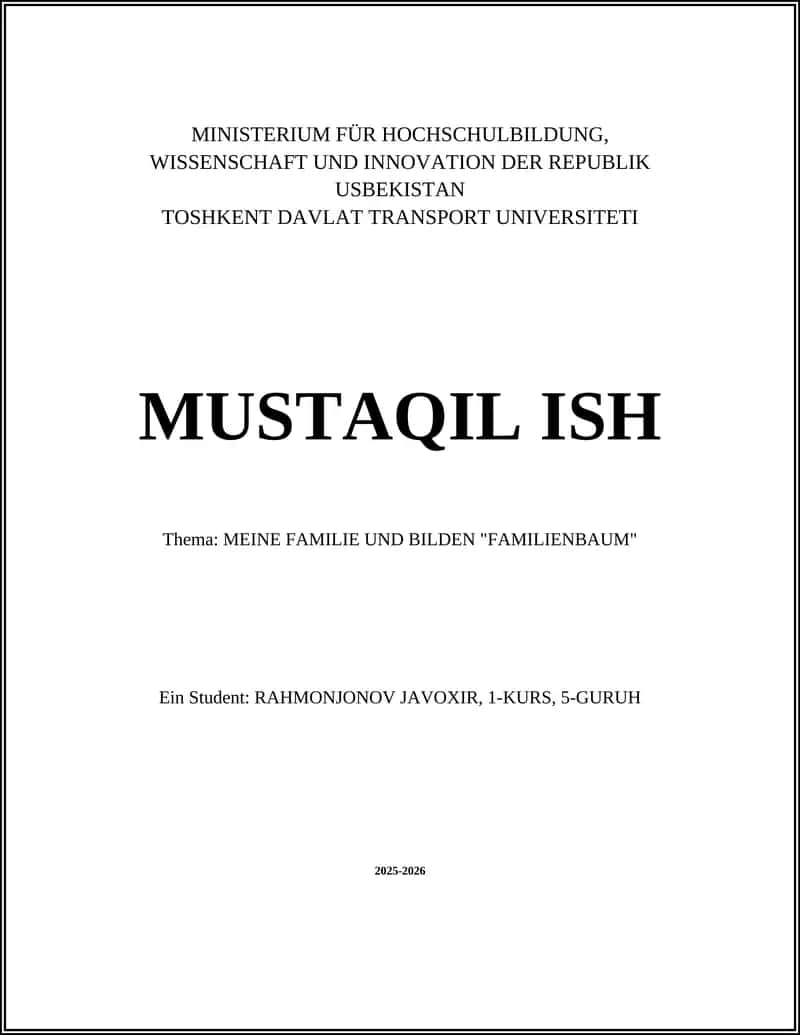 "MEINE FAMILIE UND BILDEN "FAMILIENBAUM" 1