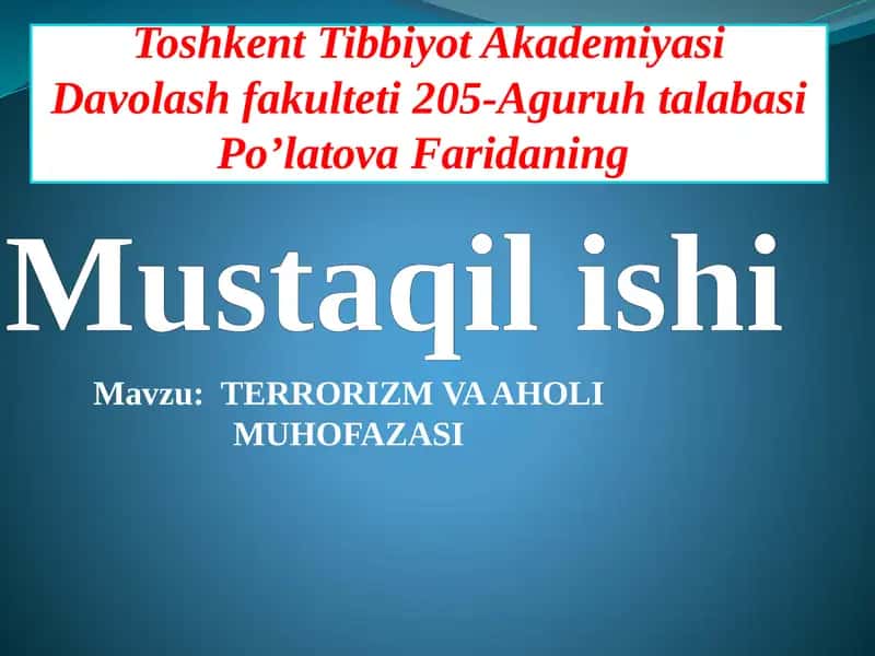 TERRORIZM VA AHOLI MUHOFAZASI 1